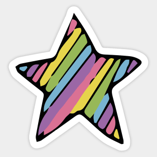 Glam Rock BABY Bright Pastel and Black Stars Sticker